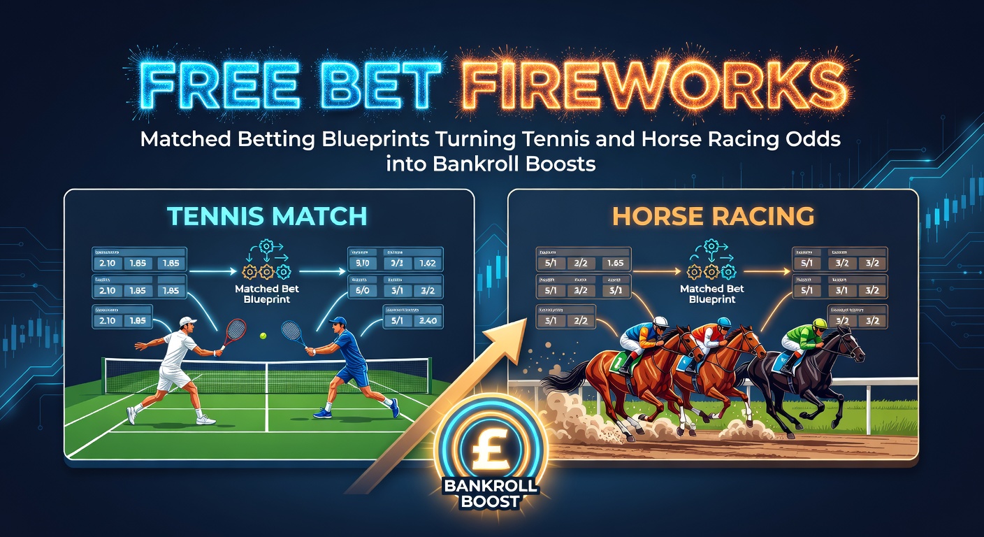 Close-up example of a horse racing matched betting calculator displaying free bet profit projections