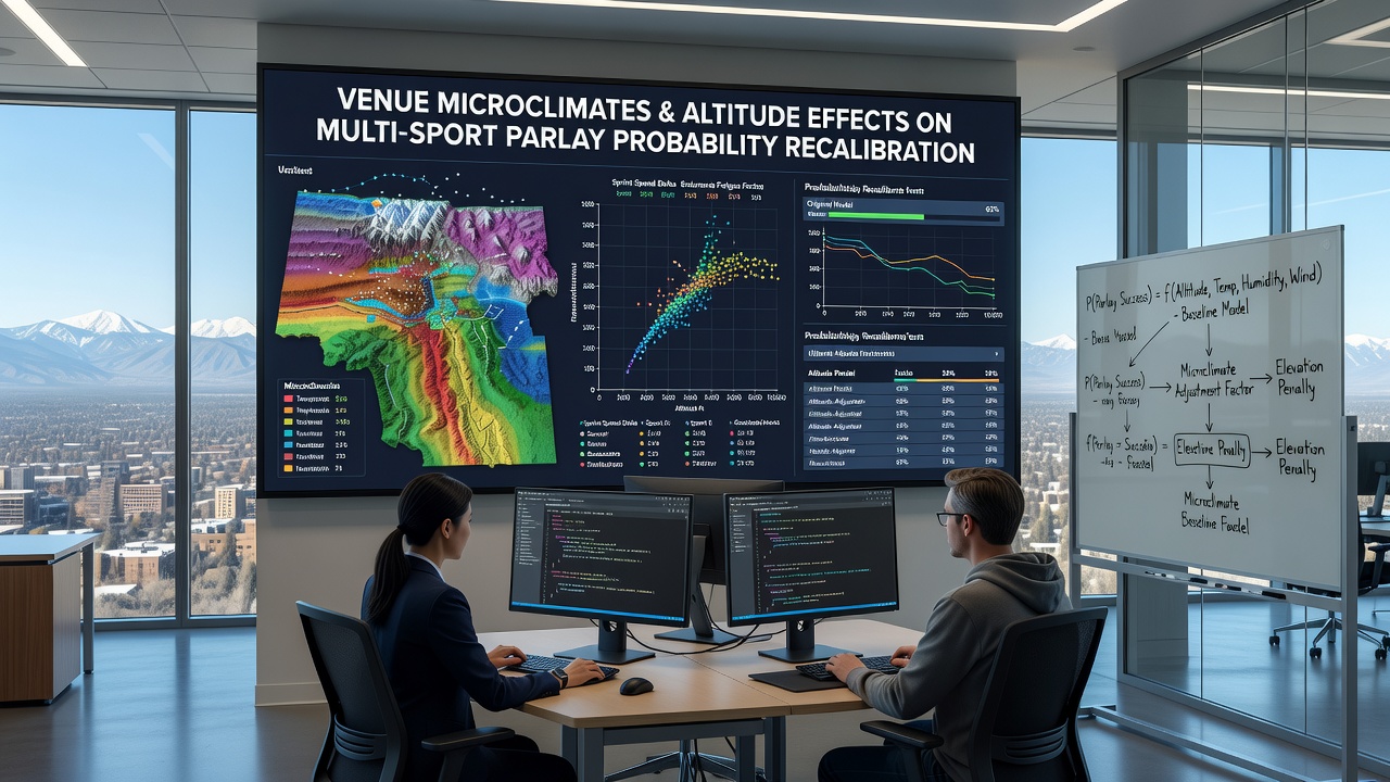 Detailed view of microclimate sensors at a sports venue and elevation mapping for horse racing tracks